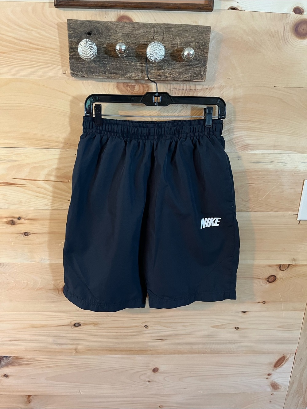 Nike Navy Blue Men's Athletic Shorts with White Logo Size Medium